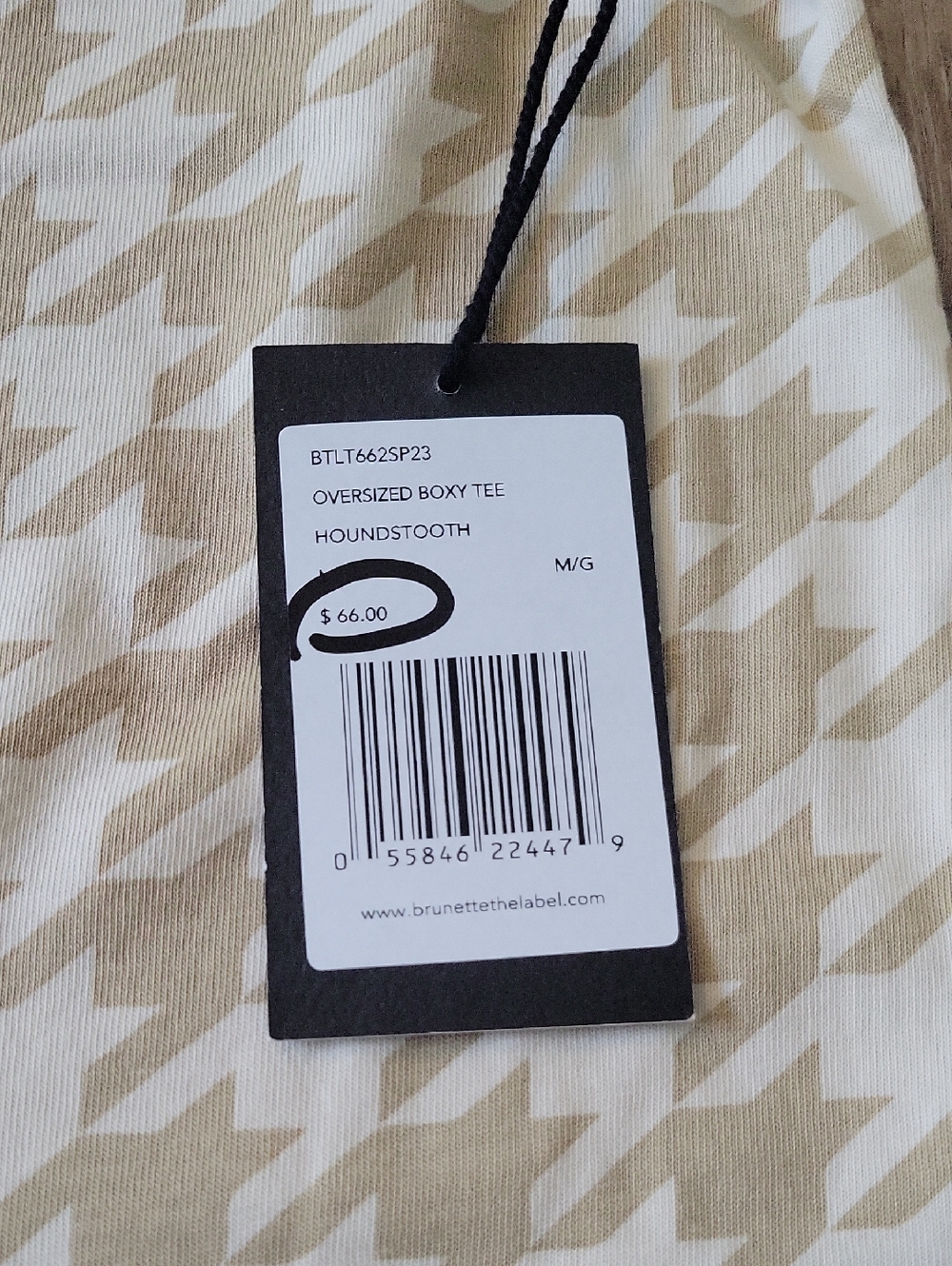 NWT Brunette The Label Houndstooth TShirt & Shorts Set Size L - Picture 7 of 10